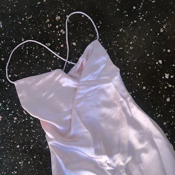 superdown Billie Drape Midi Dress Blush Pink Satin Straps - Picture 5 of 5